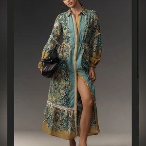 ☀️Anthropologie - The Eleanora Long-Sleeve Maxi Shirt Dress☀️